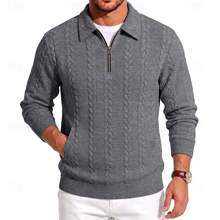 Maddox | Textured Quarter-Zip Sweater