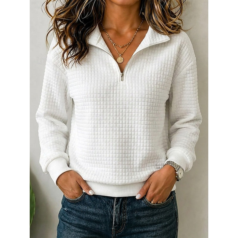 Tamsin | Textured Quarter-Zip Pullover