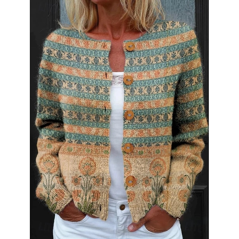 Felicia | Floral Button-Front Cardigan