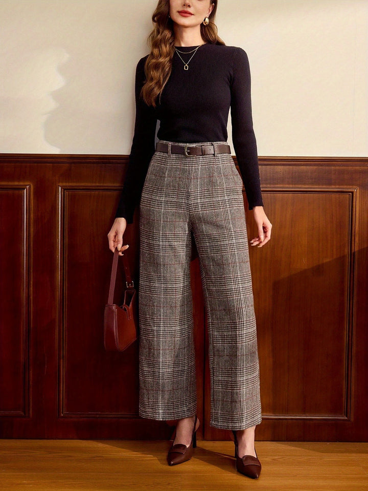 Thea | Tailored Checked Trousers