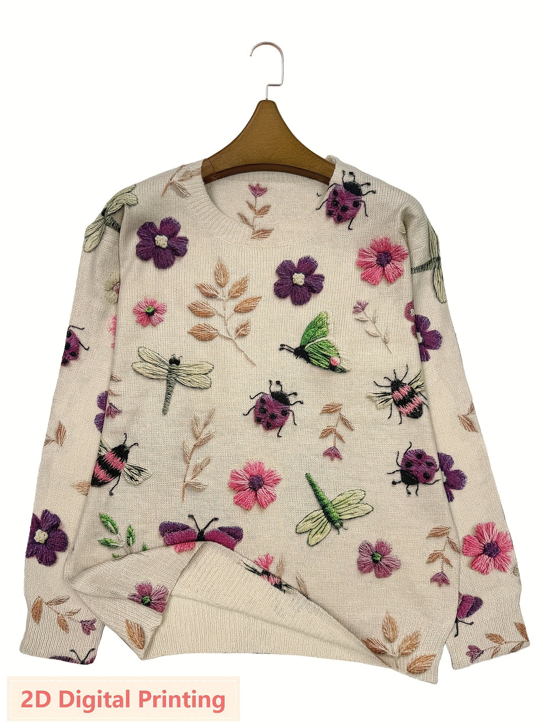 Cynthia | Botanical Crew Neck Sweater