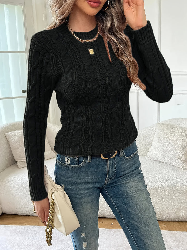 Marlena | Cable Twist Round Neck Sweater