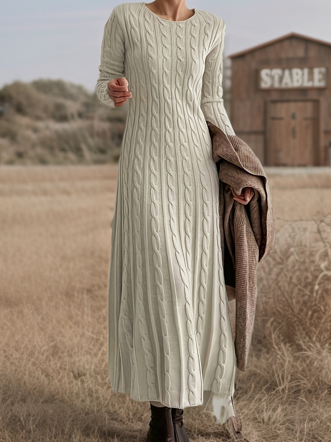Gemma | Textured Knit Maxi Dress