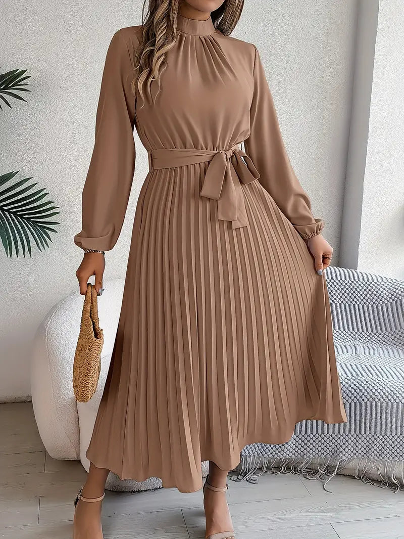 Isabelle | Elegant Belted Waist Midi Dress