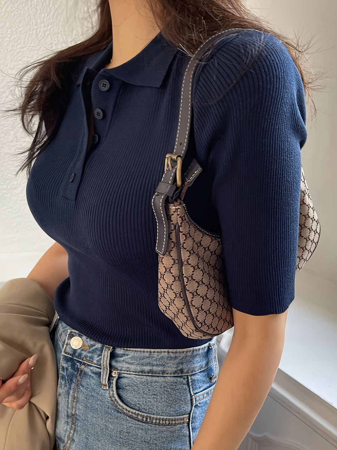 Mabel | Refined Collared Knit Top