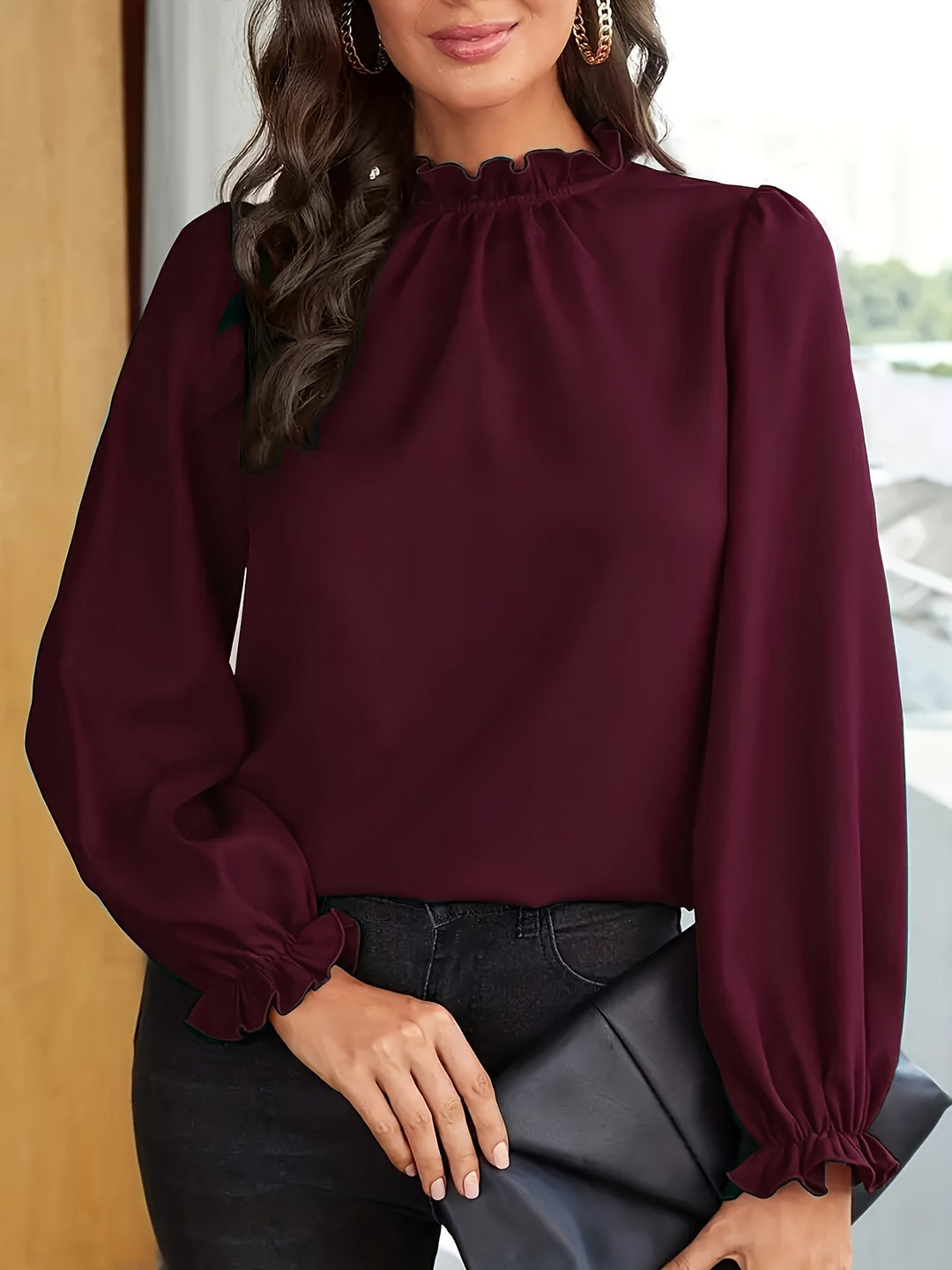 Penelope | Ruffled Collar Puff-Sleeve Blouse