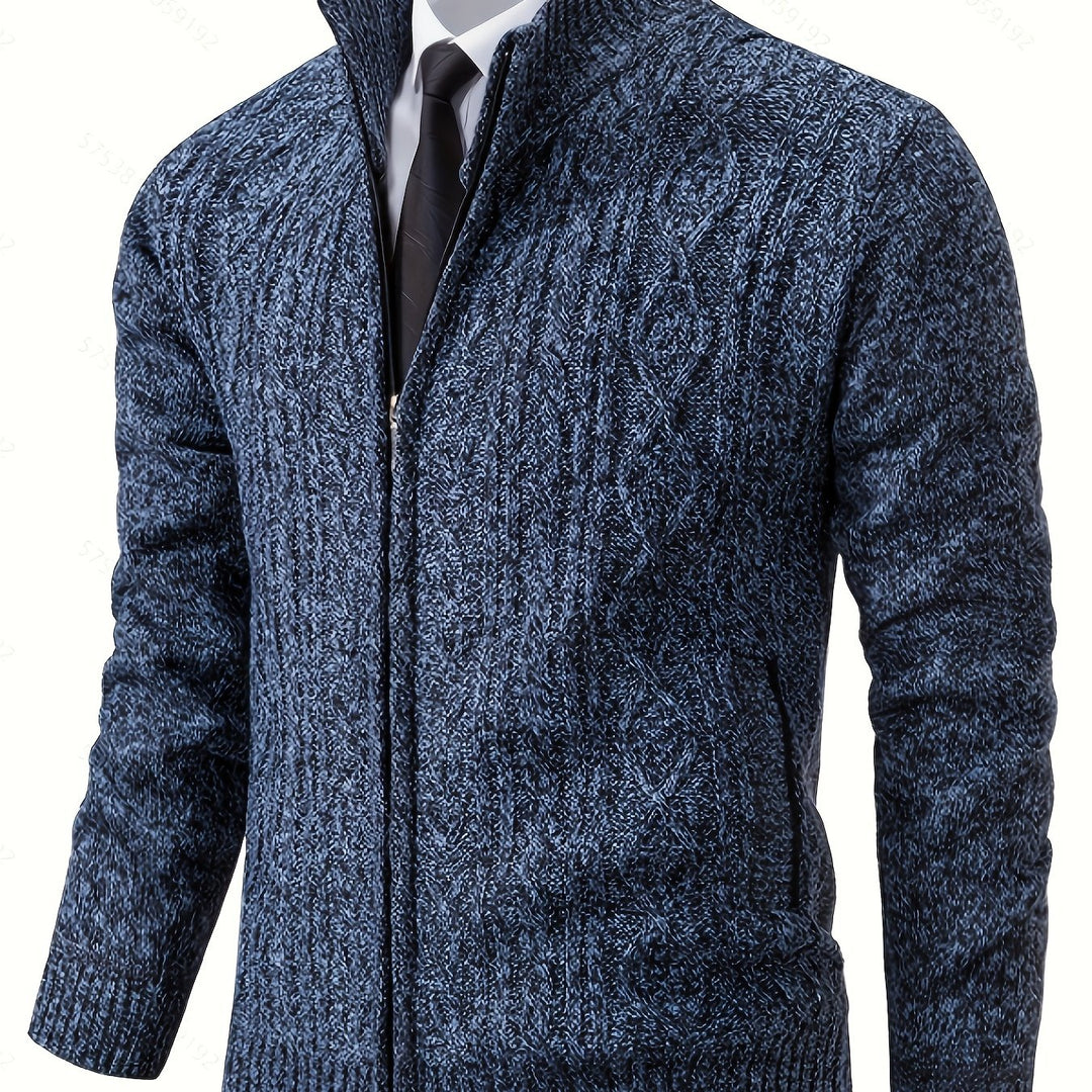 Malcolm | Textured Zip-Up Cardigan