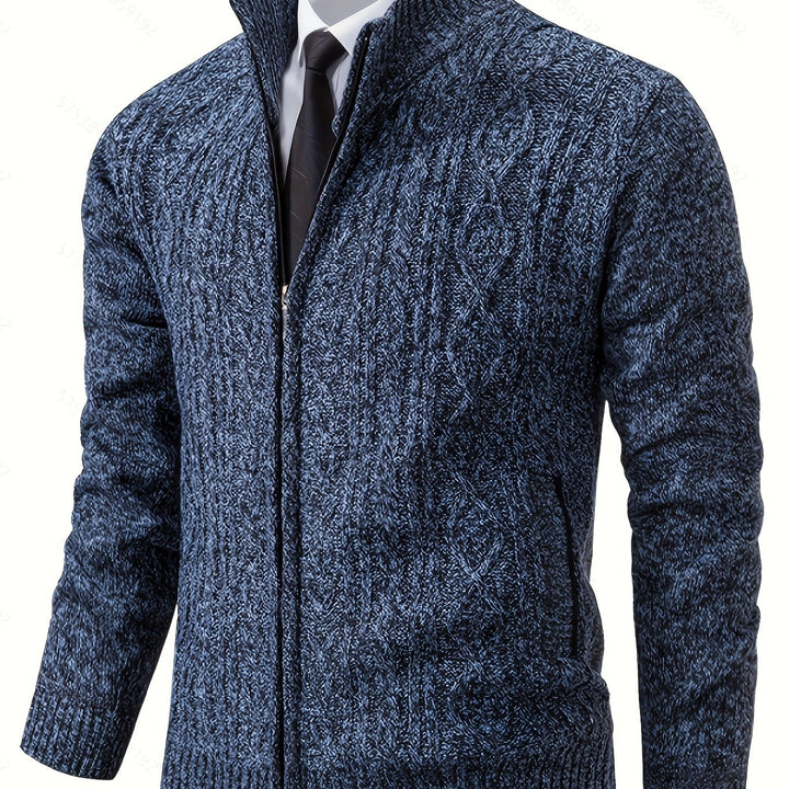 Malcolm | Textured Zip-Up Cardigan