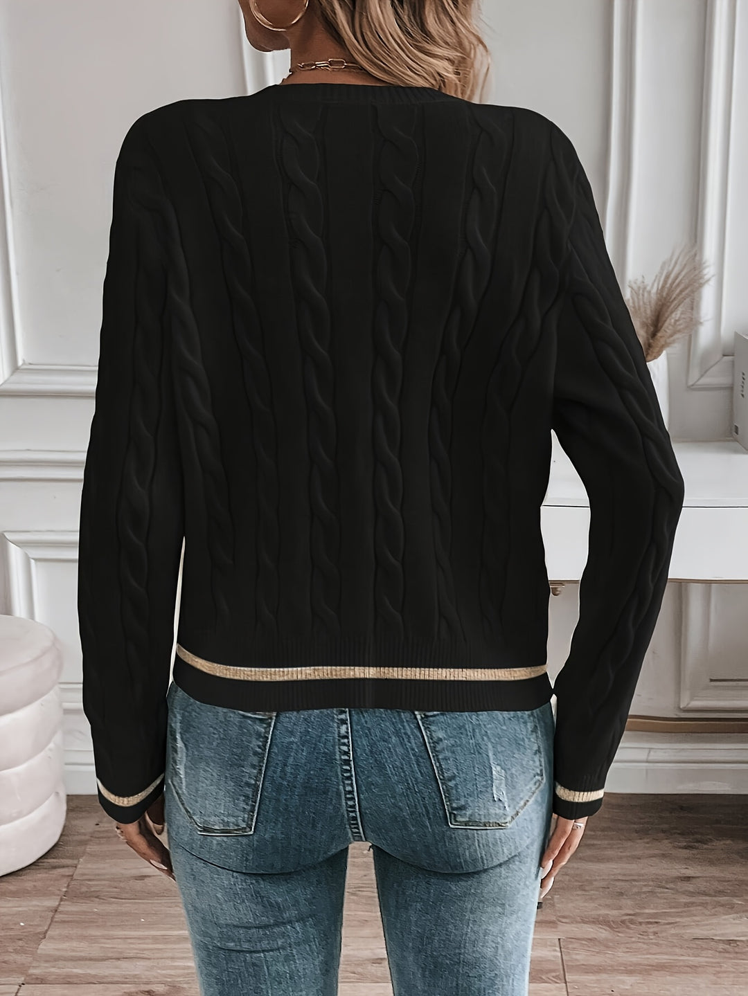 Brielle | Cable-Knit Button-Front Cardigan