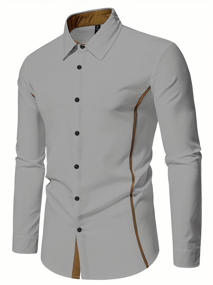 Harlan | Contrast-Trim Button-Up Shirt