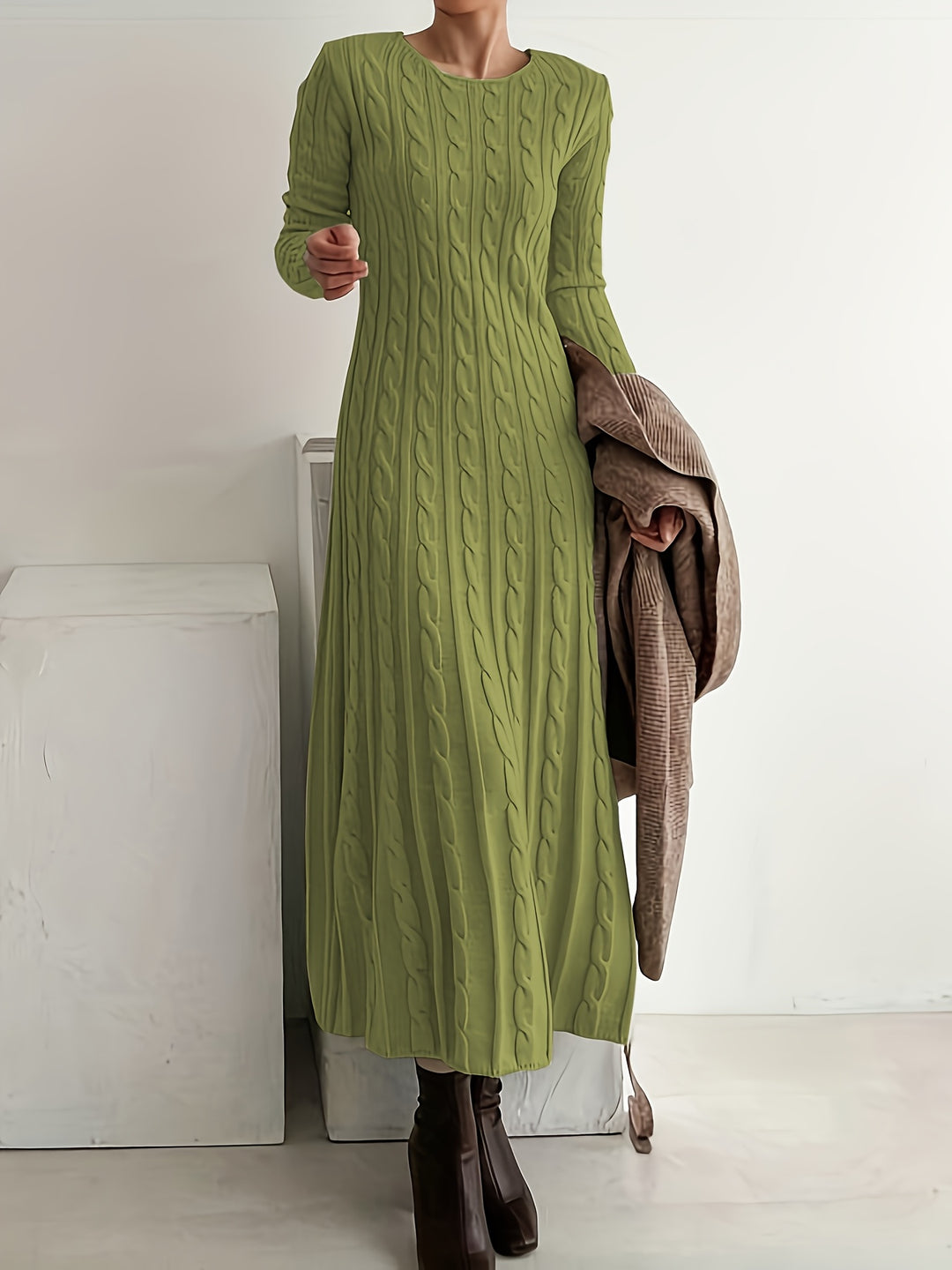 Gemma | Textured Knit Maxi Dress