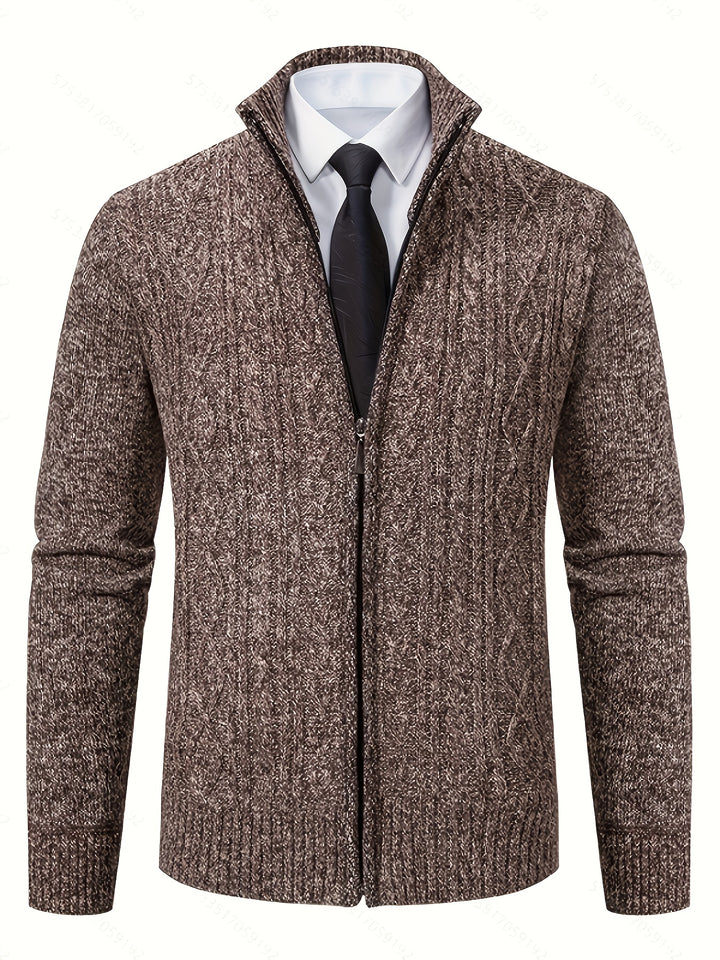 Malcolm | Textured Zip-Up Cardigan