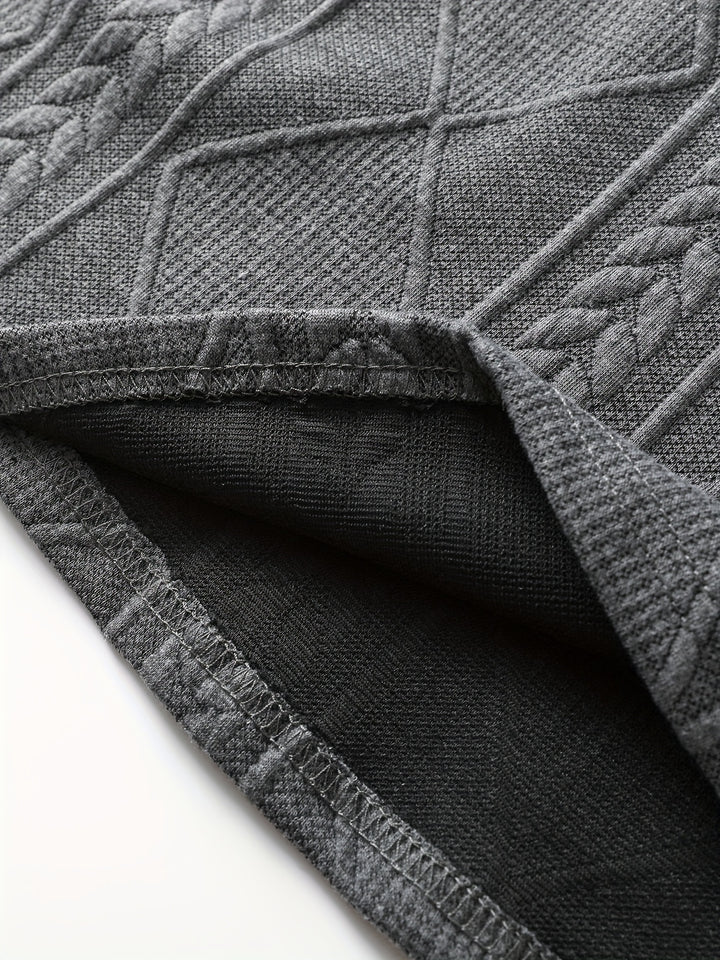 Bryce | Textured Round Neck Long Sleeve Top