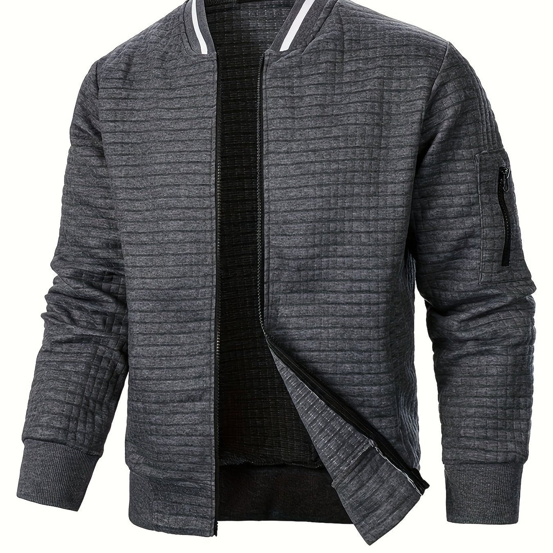 Hayes | Textured Zip Bomber Jacket