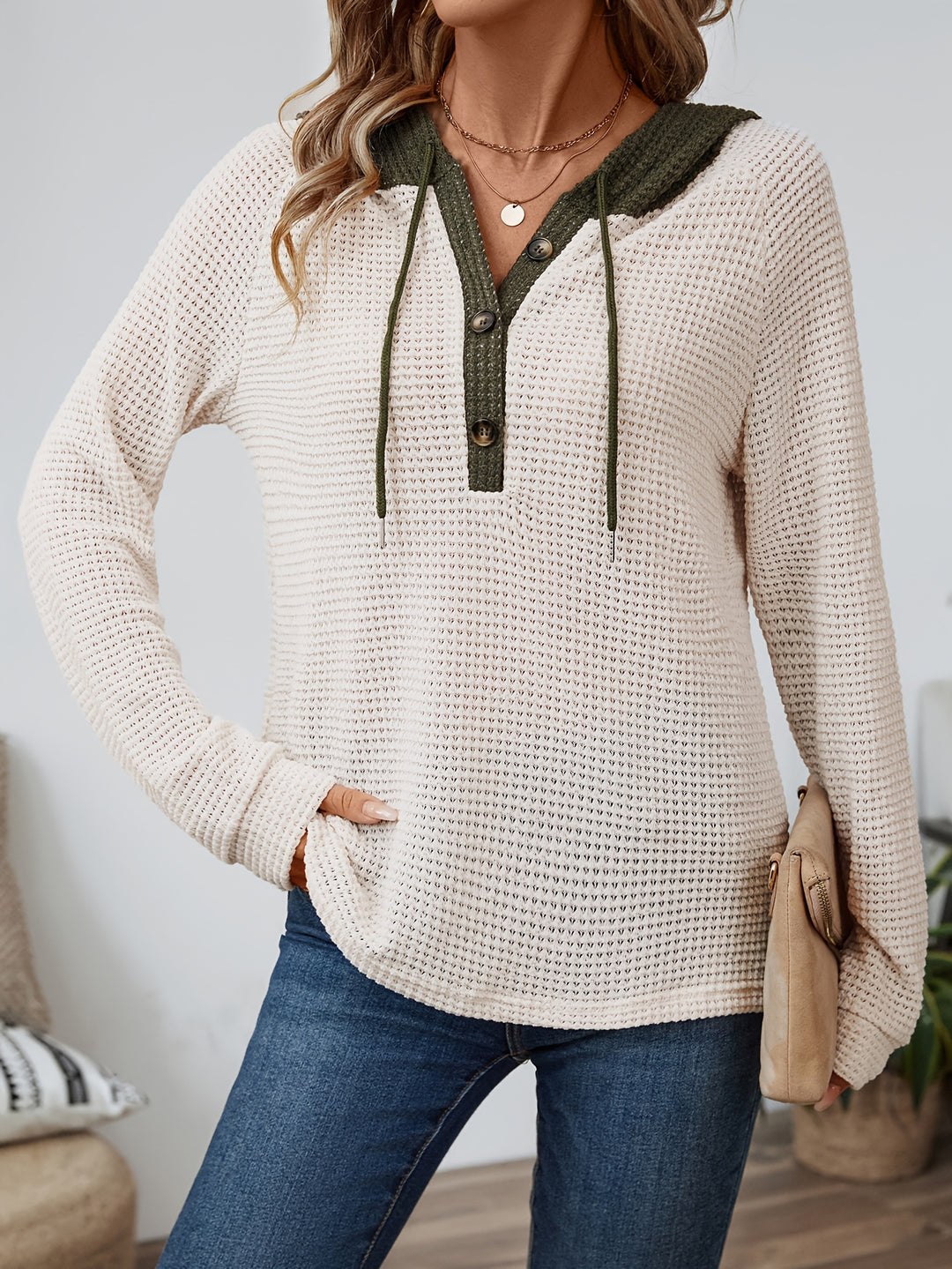 Whitney | Two-Tone Hooded Top