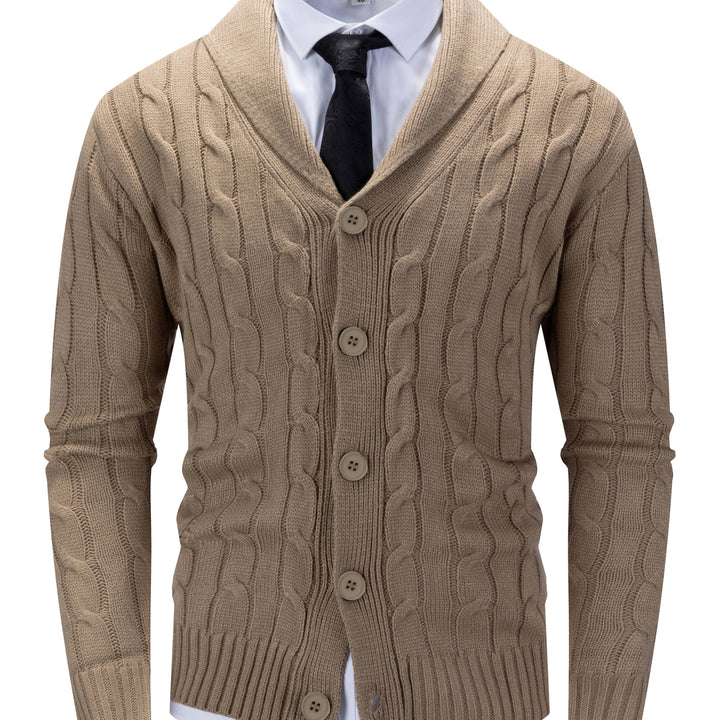 Leonard | Cable-Knit Shawl Collar Cardigan