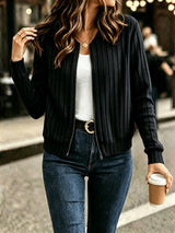Miranda | Ribbed Zip-Front Jacket