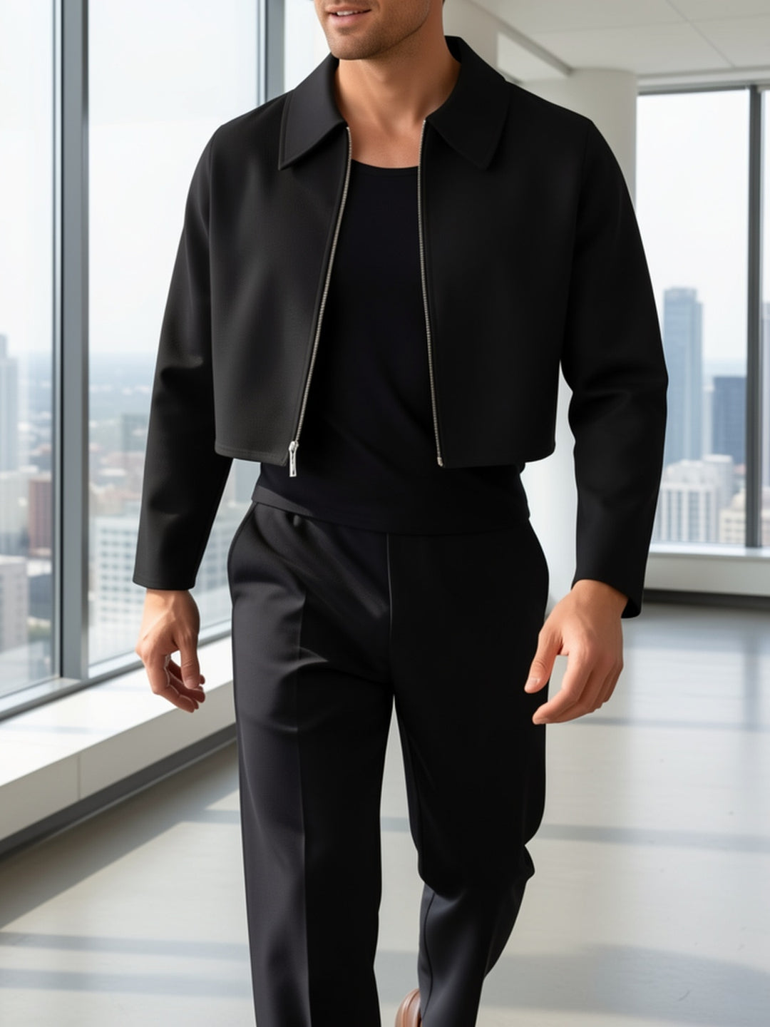 Alden | Modern Cropped Zip Jacket