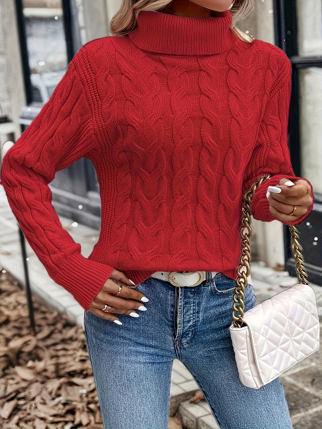Lila | Cable-Knit Turtleneck Sweater