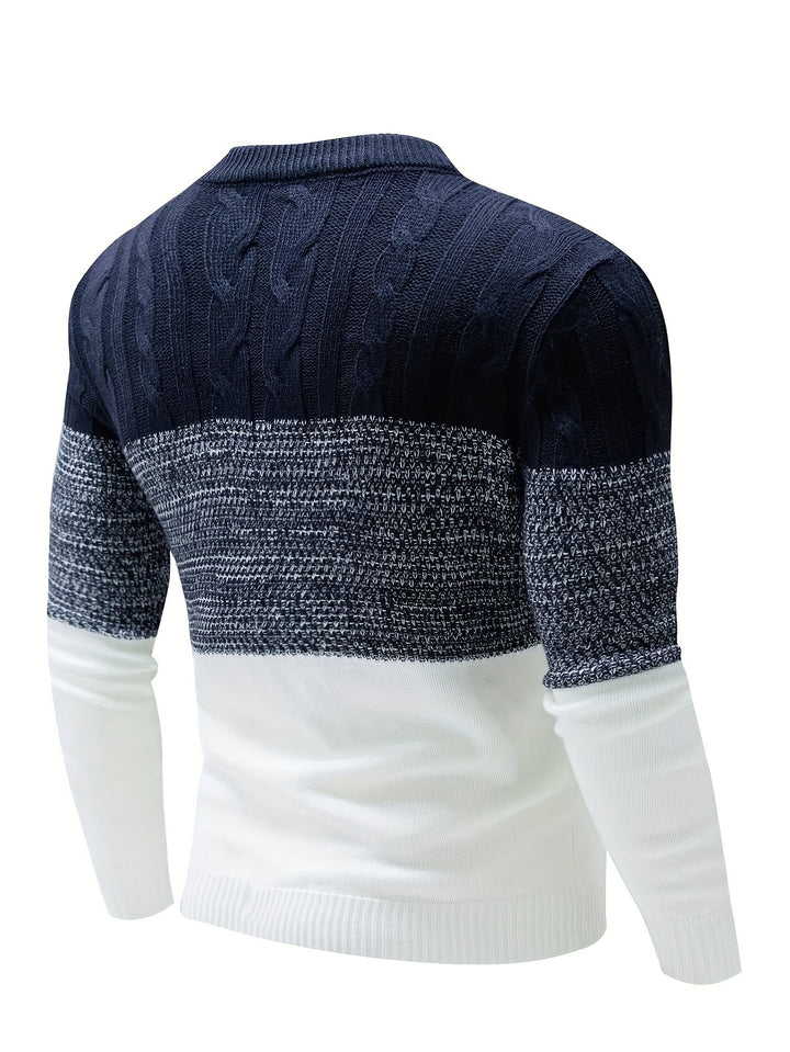 Wallace | Color-Block Crew Neck Pullover