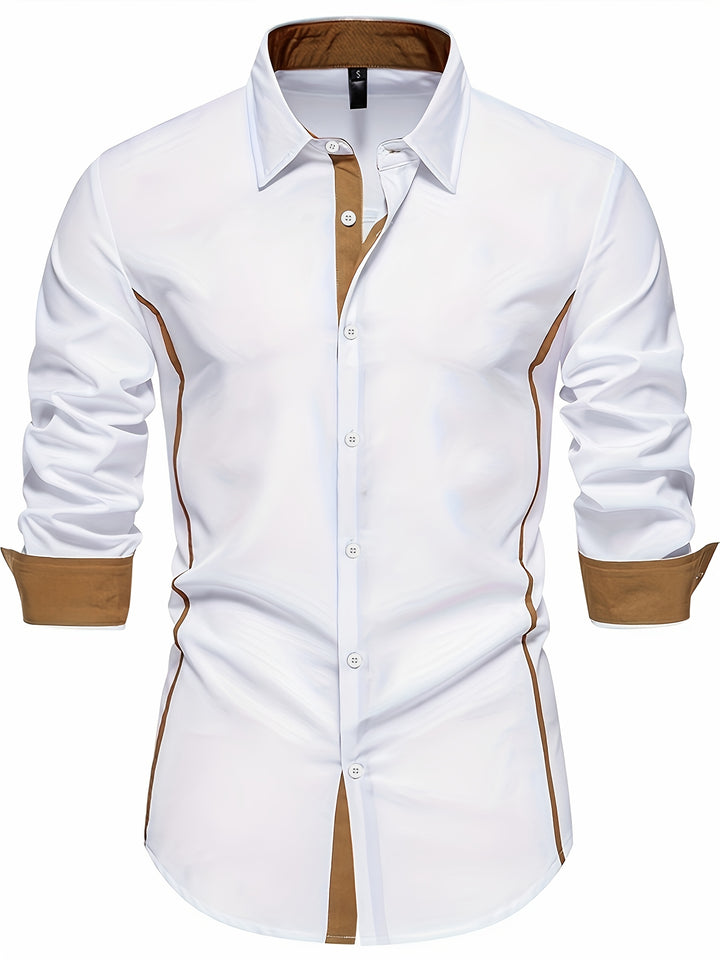 Harlan | Contrast-Trim Button-Up Shirt
