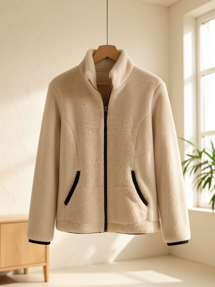 Greta | Cozy Contrast Zip Jacket
