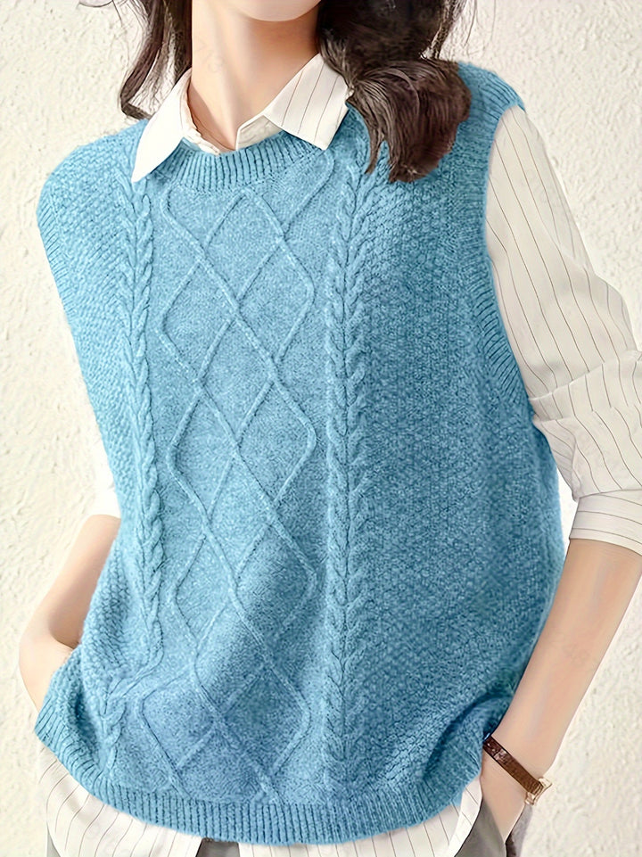 Elaine | Cable-Knit Sleeveless Sweater Vest