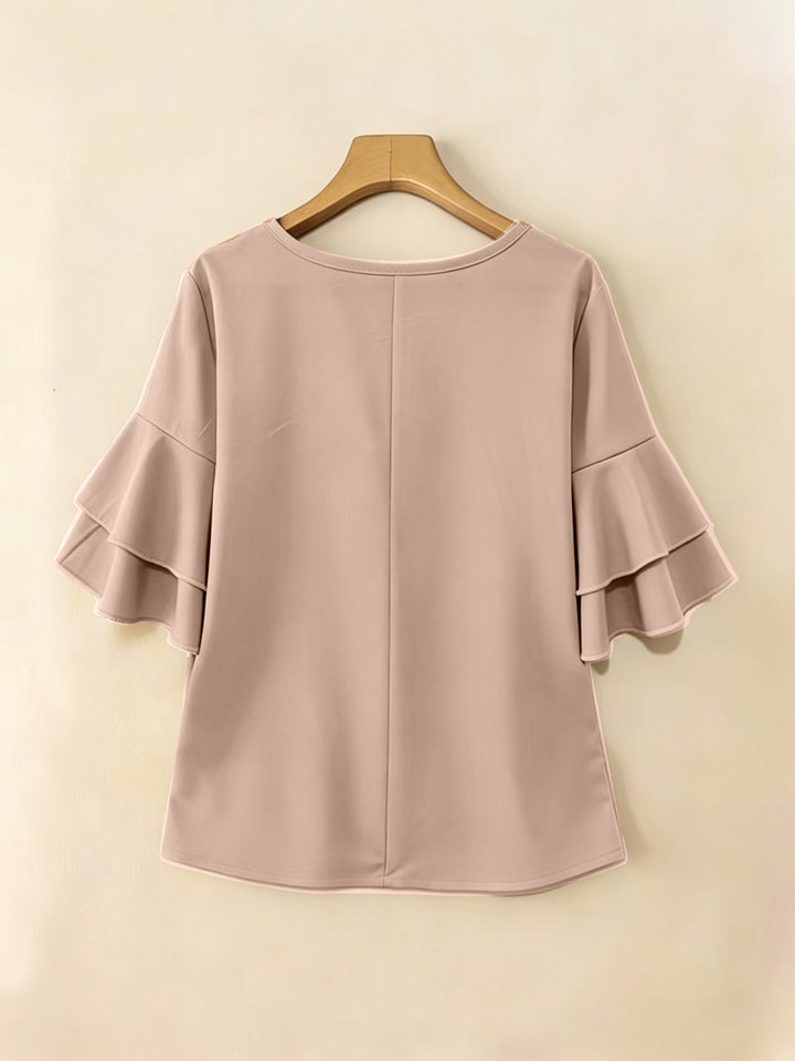 Annette | Flared-Sleeve Ruffle Top