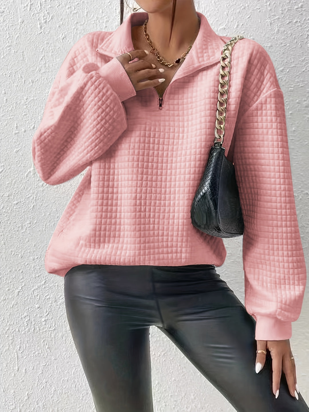 Corinna | Textured Half-Zip Pullover