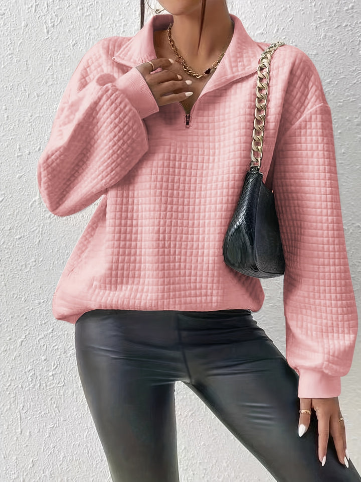 Corinna | Textured Half-Zip Pullover