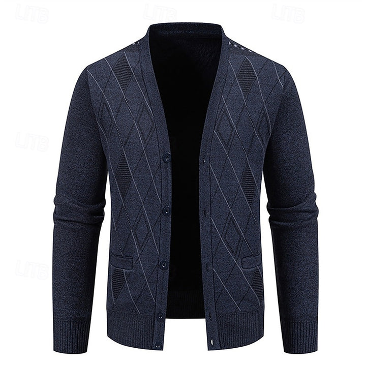 Duncan | Refined Argyle Button-Up Cardigan