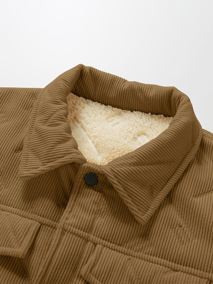 Dalton | Warm-Lined Ribbed Trucker Jacket