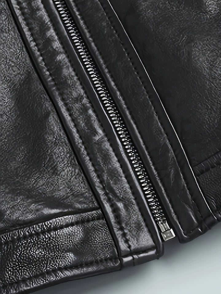 Bruno | Classic Stand-Collar Moto Jacket