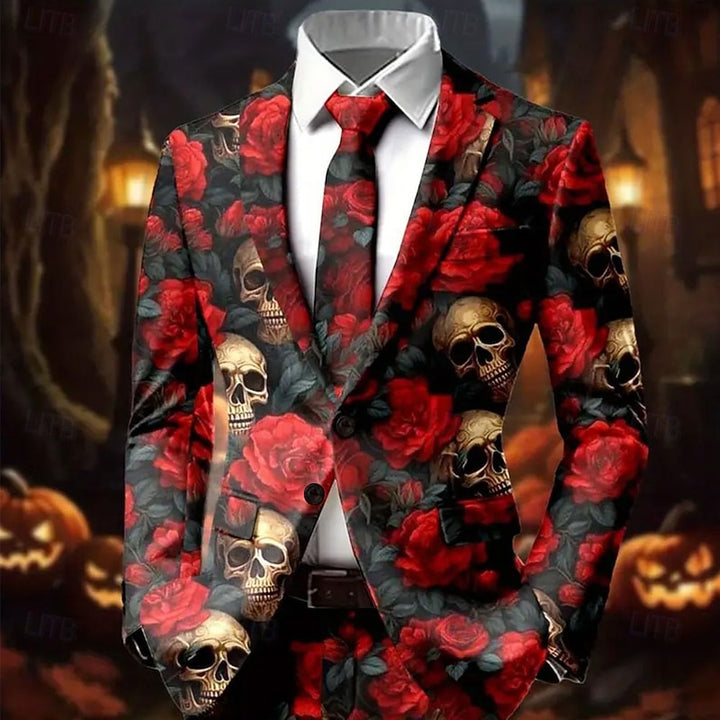 Alaric | Halloween Skull & Rose Statement Blazer