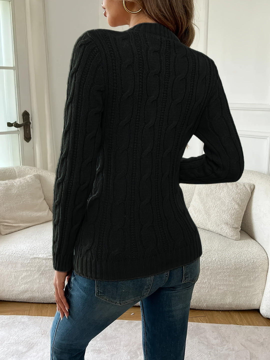 Marlena | Cable Twist Round Neck Sweater