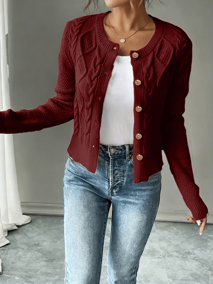 Matilda | Cable-Knit Button-Front Cardigan