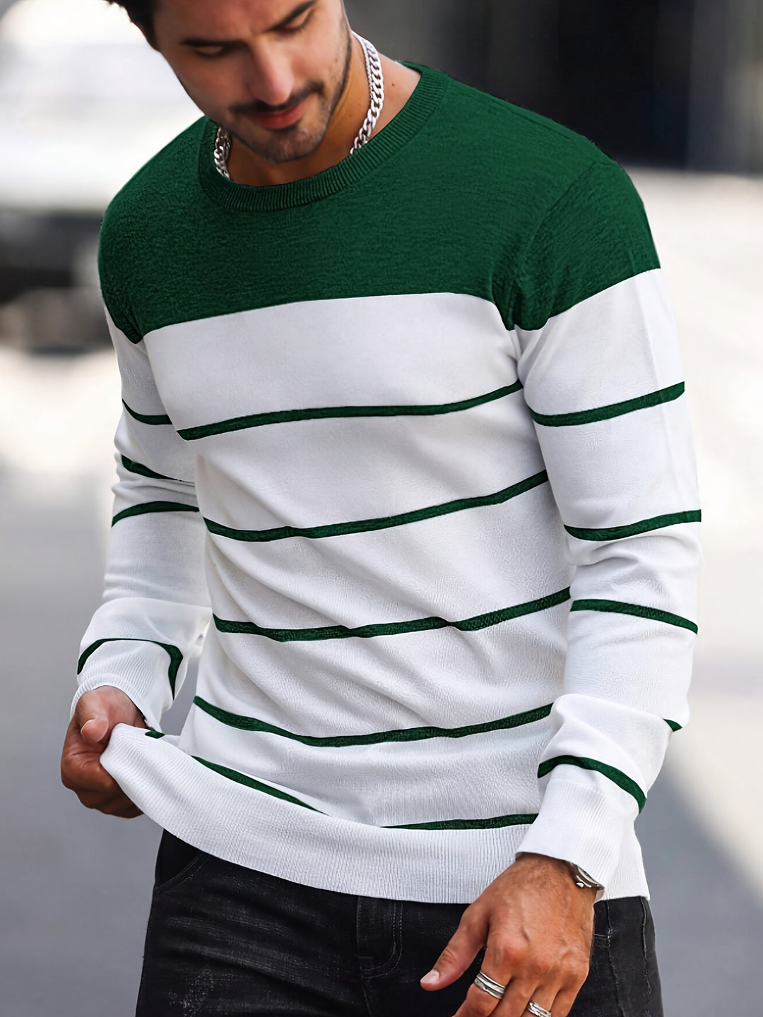 Bennington | Classic Striped Crew Neck Sweater