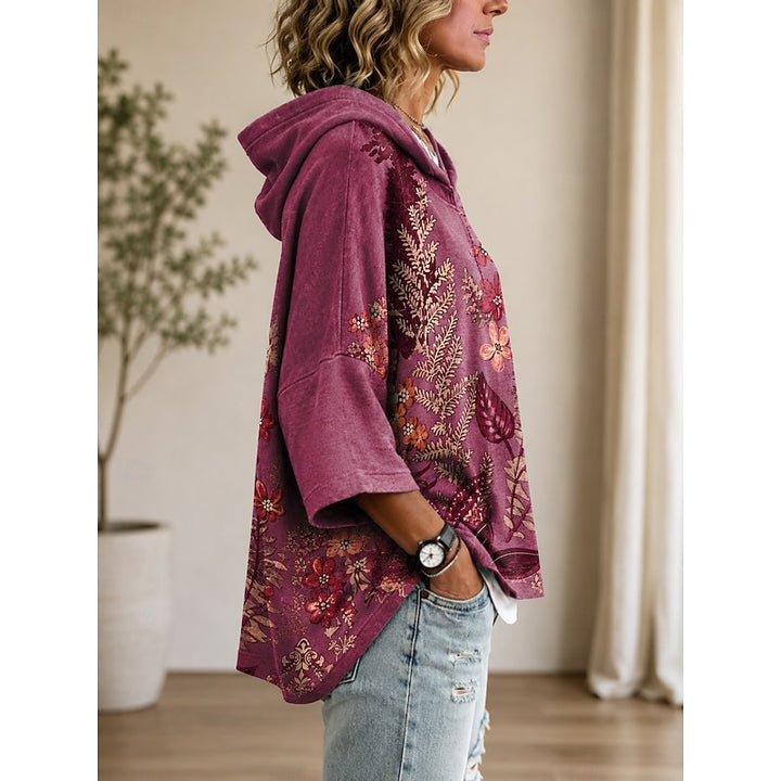 Noreen | Floral Print Hoodie