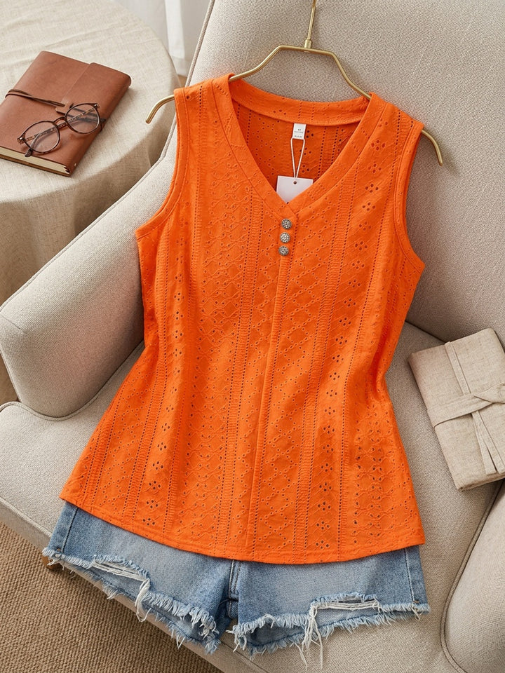Juniper | Eyelet Sleeveless Tank Top