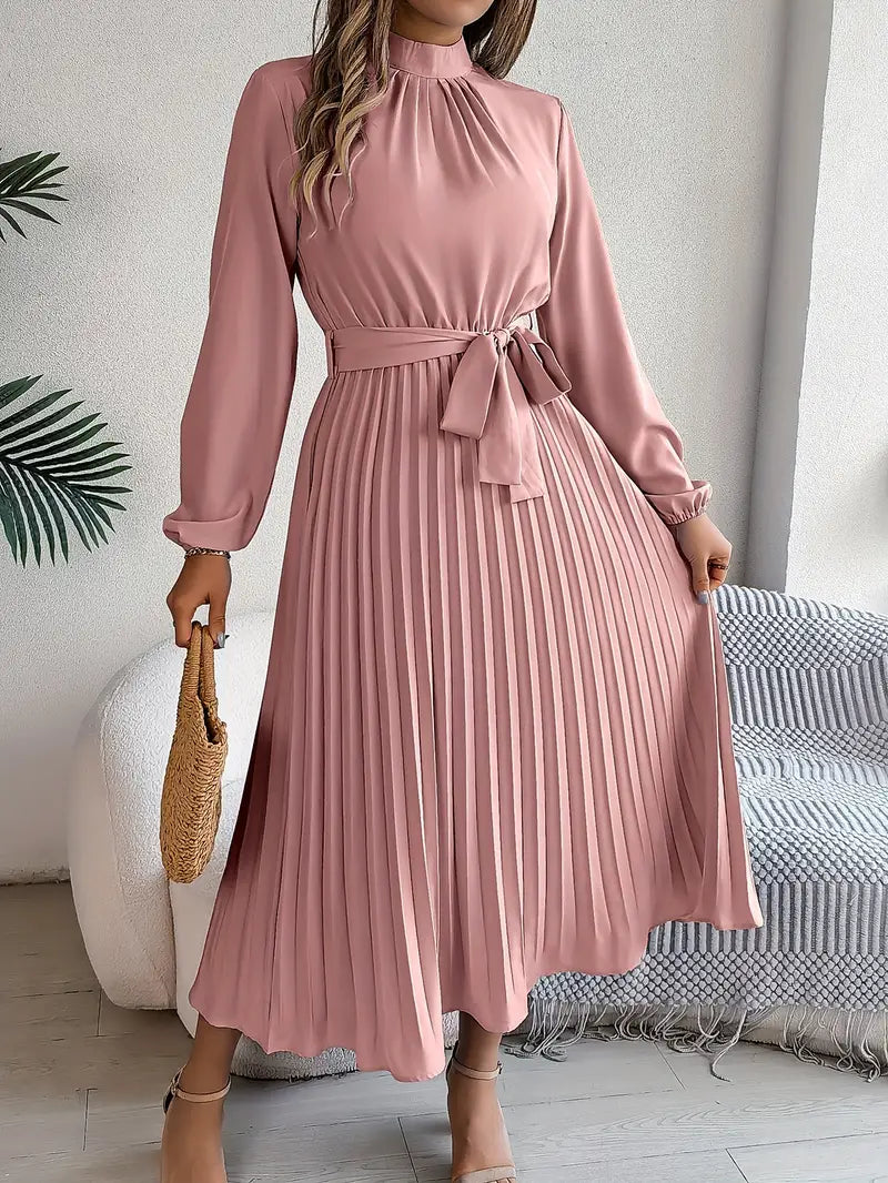 Isabelle | Elegant Belted Waist Midi Dress