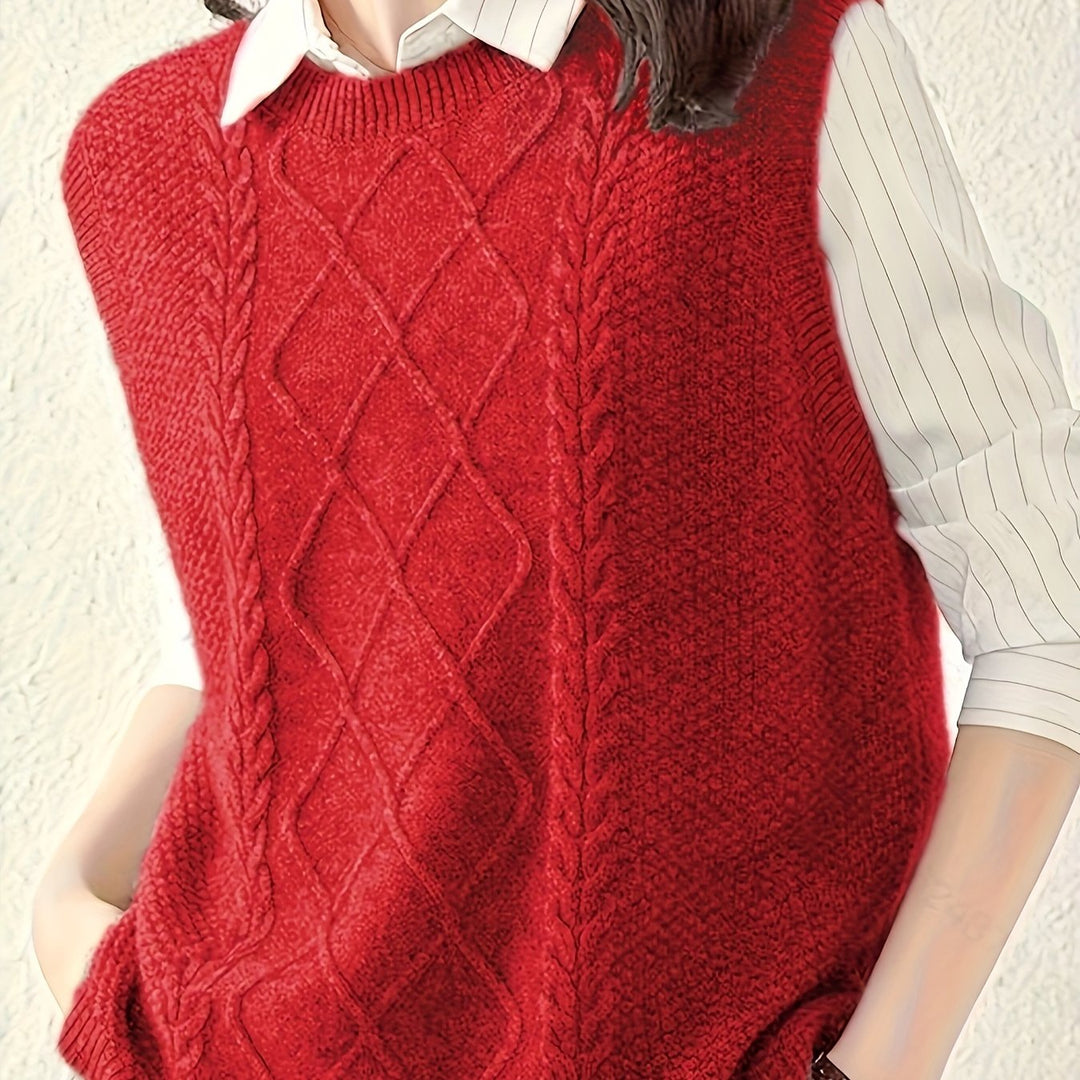 Elaine | Cable-Knit Sleeveless Sweater Vest