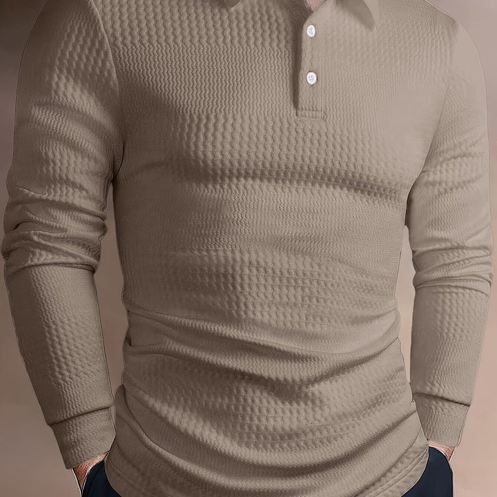 Maxwell | Textured Long Sleeve Polo Shirt