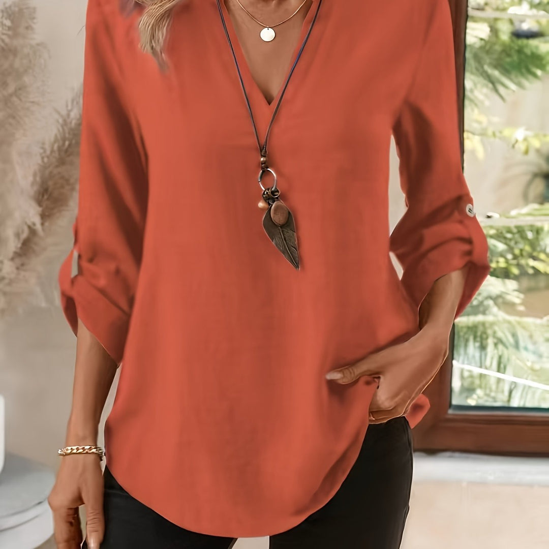 Adele | Refined Roll-Tab Blouse