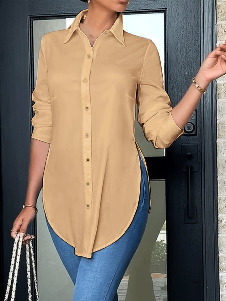 Juliana | Refined Long-Sleeve Button-Front Blouse