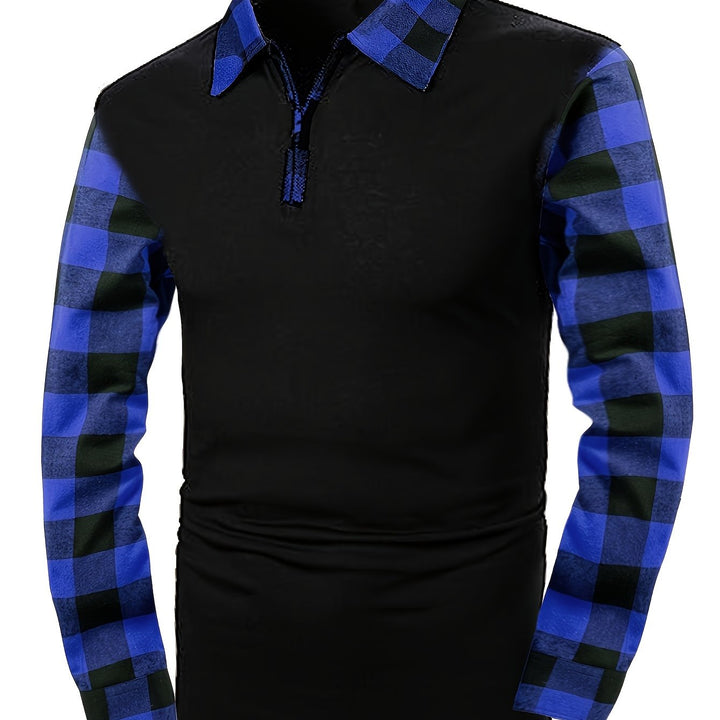 Donovan | Half-Zip Plaid-Sleeve Casual Shirt