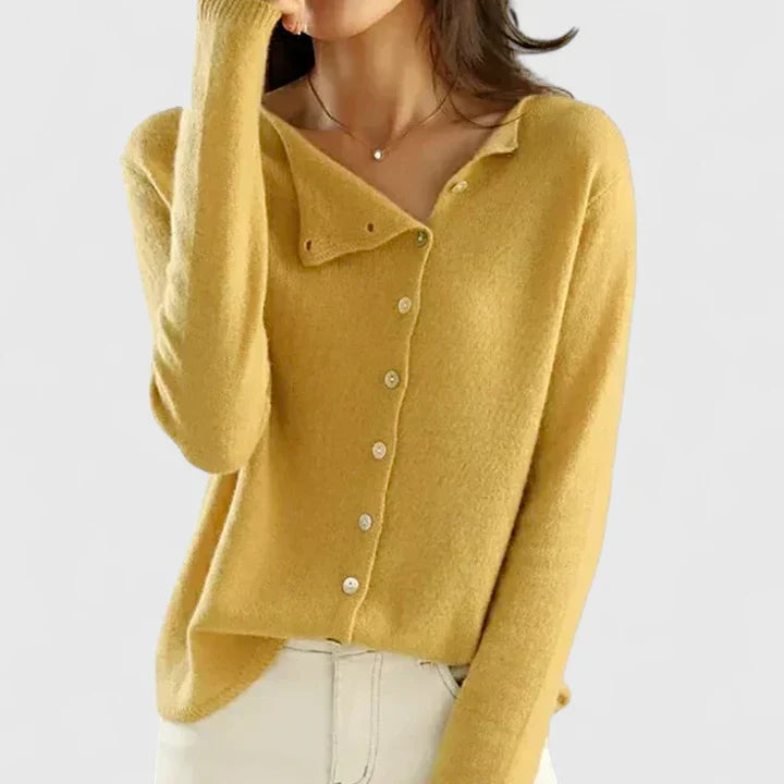 Lena | Asymmetric Button Cardigan