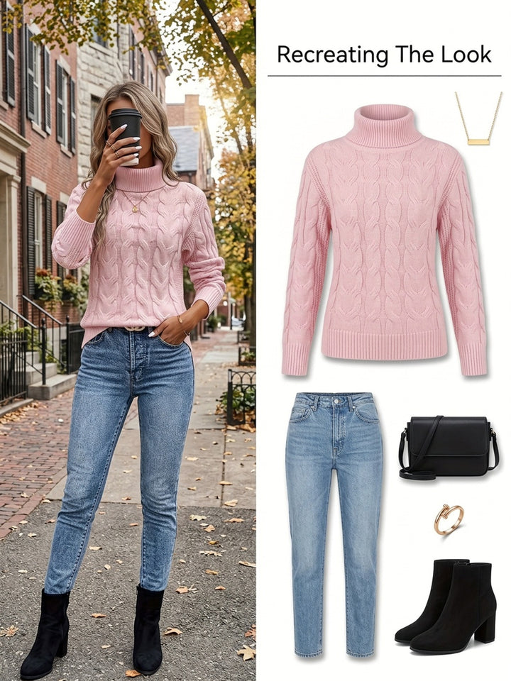 Lila | Cable-Knit Turtleneck Sweater