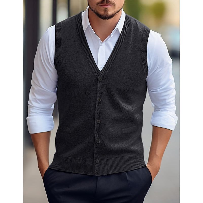 Clifford | Christmas Button-Front Sweater Vest