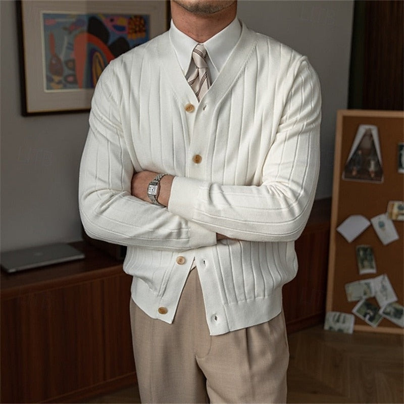 Merrick | Ribbed V-Neck Cardigan