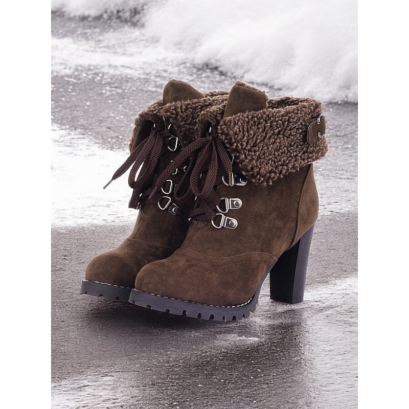 Winifred | Cozy Lace-Up Heeled Ankle Boots